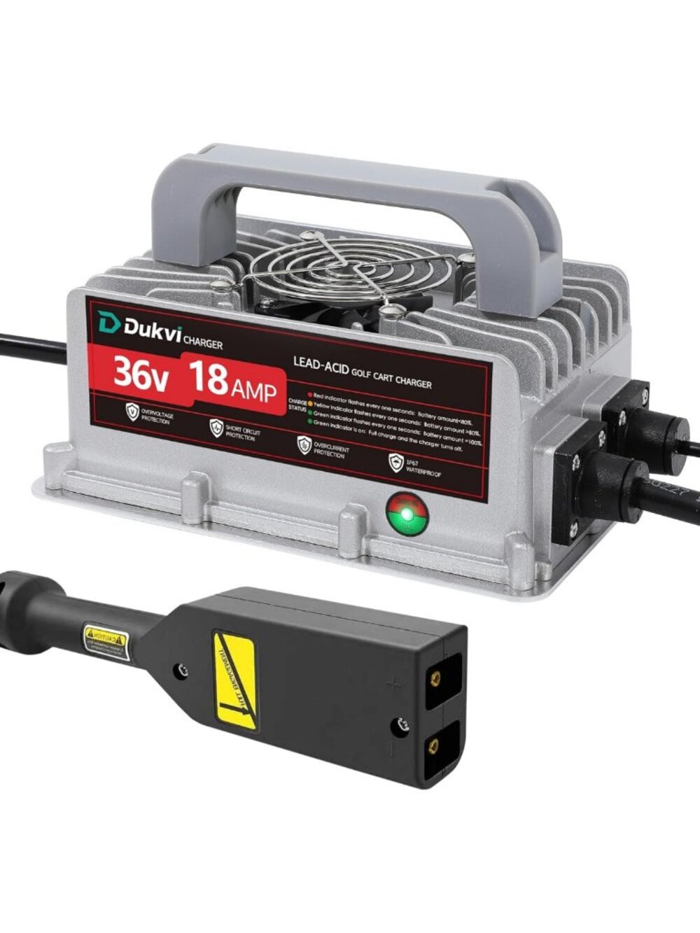 36V 18A Golf Cart Battery Charger for EZGO TXT, with D‑Style Plug